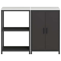 Set di Stoccaggio per Cucina con lo scaffale 2 pz-Armadietto Cucina-Armadietto Cucina Nero 122614