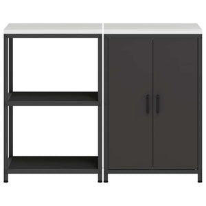 Set di Stoccaggio per Cucina con lo scaffale 2 pz-Armadietto Cucina-Armadietto Cucina Nero 122614