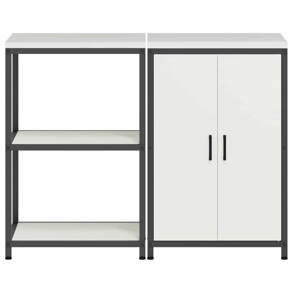 vidaXL Set di Stoccaggio per Cucina 2 pcs Bianco 120 x 50 x 92 cm