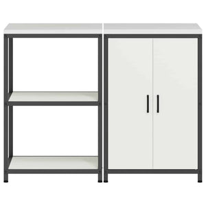 vidaXL Set di Stoccaggio per Cucina 2 pcs Bianco 120 x 50 x 92 cm