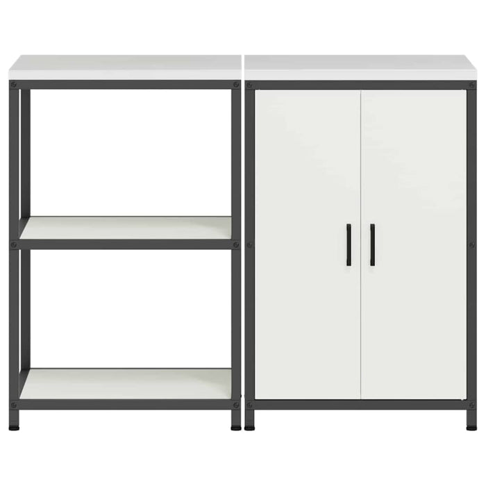 vidaXL Set di Stoccaggio per Cucina 2 pcs Bianco 120 x 50 x 92 cm