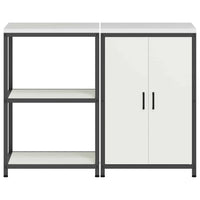 Set di Stoccaggio per Cucina con lo scaffale 2 pz-Armadietto Cucina-Armadietto Cucina Bianco 316043
