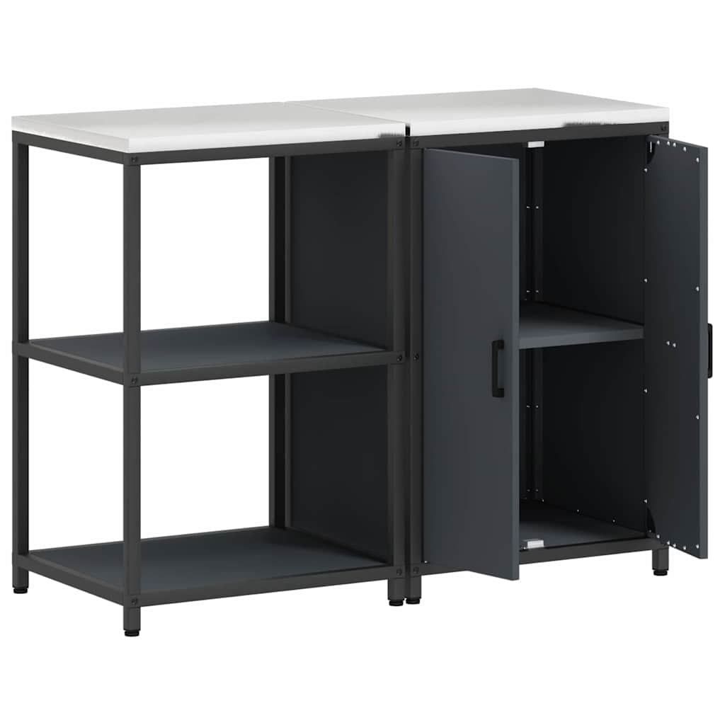 vidaXL Set di Stoccaggio per Cucina 2 pcs Antracite 120 x 50 x 92 cm