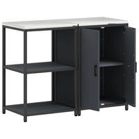 vidaXL Set di Stoccaggio per Cucina 2 pcs Antracite 120 x 50 x 92 cm