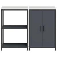 vidaXL Set di Stoccaggio per Cucina 2 pcs Antracite 120 x 50 x 92 cm
