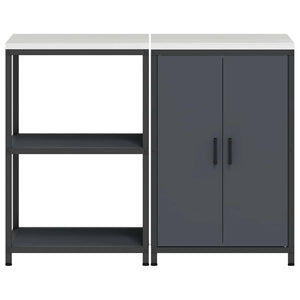 vidaXL Set di Stoccaggio per Cucina 2 pcs Antracite 120 x 50 x 92 cm