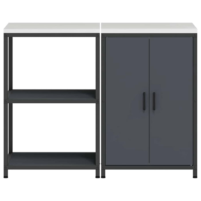 Set di Stoccaggio per Cucina con lo scaffale 2 pz-Armadietto Cucina-Armadietto Cucina Antracite 121228