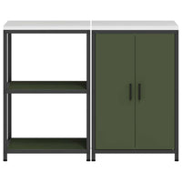 vidaXL Set di Stoccaggio per Cucina 2 pcs Verde oliva 120 x 50 x 92 cm