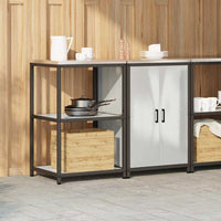 vidaXL Set di Stoccaggio per Cucina 2 pcs Argento 120 x 50 x 92 cm