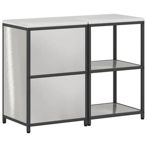 vidaXL Set di Stoccaggio per Cucina 2 pcs Argento 120 x 50 x 92 cm