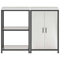 vidaXL Set di Stoccaggio per Cucina 2 pcs Argento 120 x 50 x 92 cm