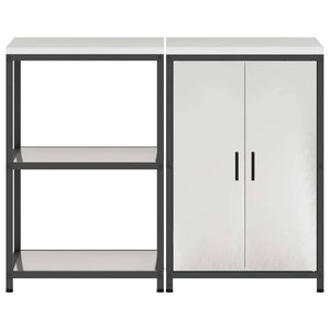 vidaXL Set di Stoccaggio per Cucina 2 pcs Argento 120 x 50 x 92 cm