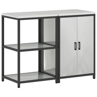 vidaXL Set di Stoccaggio per Cucina 2 pcs Argento 120 x 50 x 92 cm