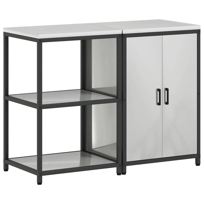 Set di Stoccaggio per Cucina 2 pz-Armadietto Cucina  Argento Acciaio zincato 145807