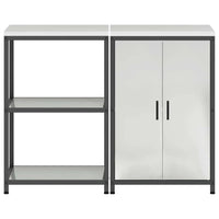 vidaXL Set di Stoccaggio per Cucina 2 pcs Argento 120 x 50 x 92 cm