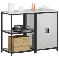 Set di Stoccaggio per Cucina 2 pz-Armadietto Cucina  Argento Acciaio zincato 145807