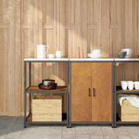 vidaXL Set di Stoccaggio per Cucina 2 pcs Ruggine 120 x 50 x 92 cm