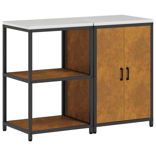 Set di Stoccaggio per Cucina 2 pz-Armadietto Cucina  Ruggine acciaio corten 640027