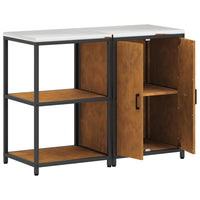 vidaXL Set di Stoccaggio per Cucina 2 pcs Ruggine 120 x 50 x 92 cm