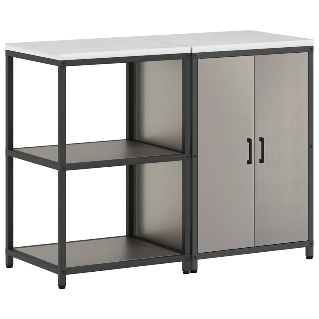 vidaXL Set di Stoccaggio per Cucina 2 pcs Ruggine 120 x 50 x 92 cm