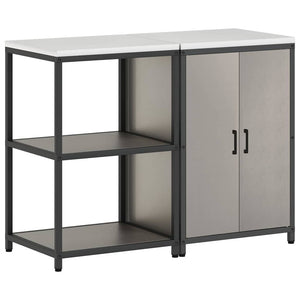 vidaXL Set di Stoccaggio per Cucina 2 pcs Ruggine 120 x 50 x 92 cm