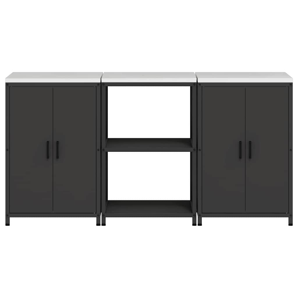 Set di Stoccaggio per Cucina 3 pcs Nero 180 x 50 x 92 cm 3392694