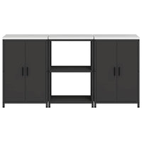 Set di Stoccaggio per Cucina 3 pcs Nero 180 x 50 x 92 cm 3392694