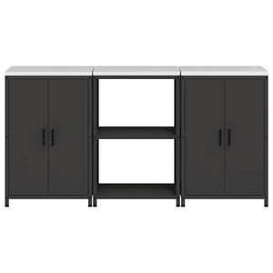 Set di Stoccaggio per Cucina 3 pcs Nero 180 x 50 x 92 cm 3392694