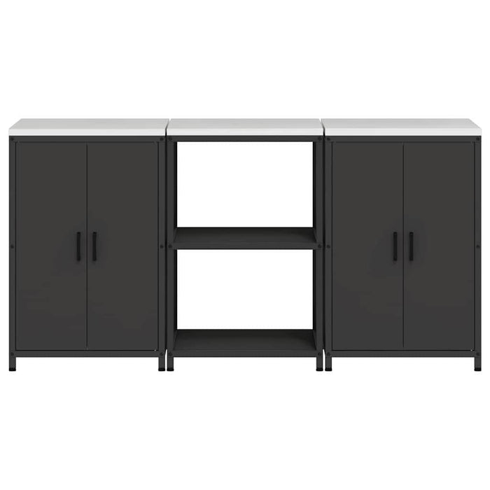 Set di Stoccaggio per Cucina 3 pcs Nero 180 x 50 x 92 cm 3392694