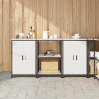 vidaXL Set di Stoccaggio per Cucina 3 pcs Bianco 180 x 50 x 92 cm