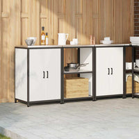 vidaXL Set di Stoccaggio per Cucina 3 pcs Bianco 180 x 50 x 92 cm