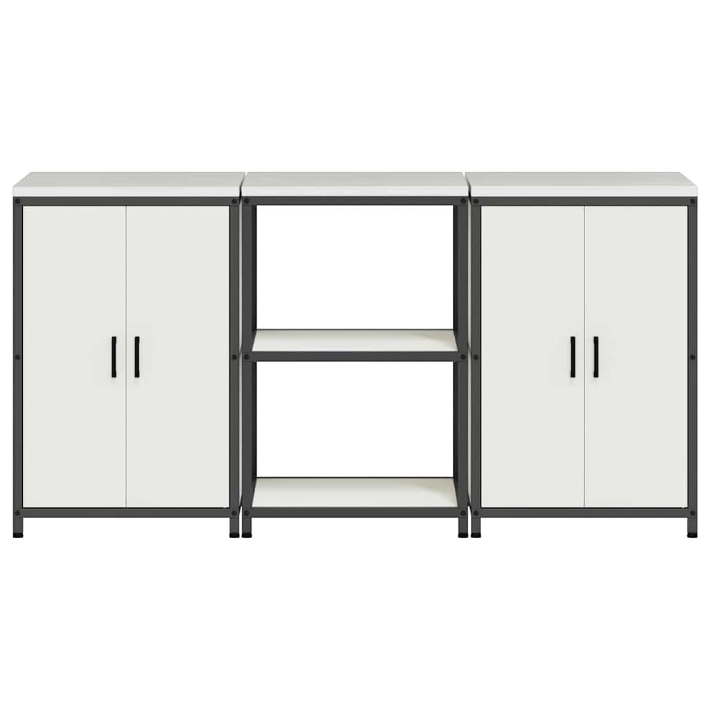 vidaXL Set di Stoccaggio per Cucina 3 pcs Bianco 180 x 50 x 92 cm