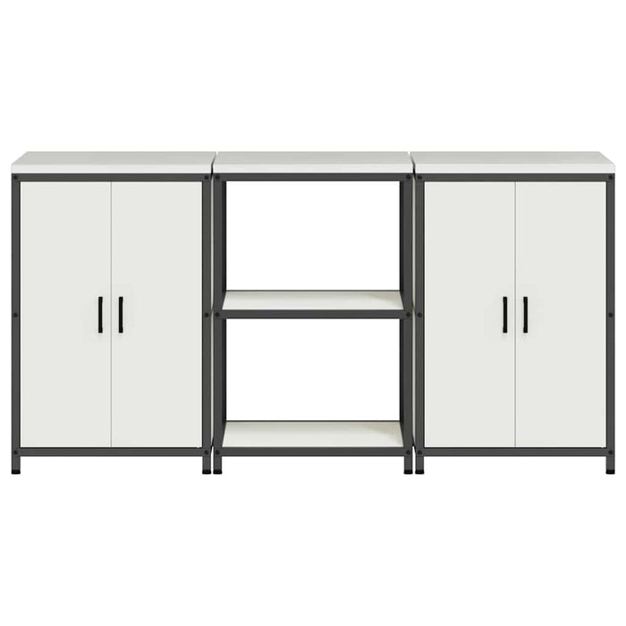 vidaXL Set di Stoccaggio per Cucina 3 pcs Bianco 180 x 50 x 92 cm