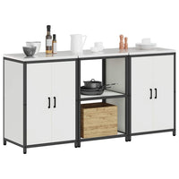 vidaXL Set di Stoccaggio per Cucina 3 pcs Bianco 180 x 50 x 92 cm