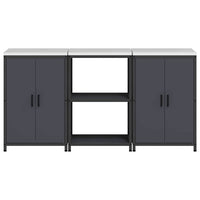 vidaXL Set di Stoccaggio per Cucina 3 pcs Antracite 180 x 50 x 92 cm