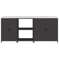 vidaXL Set di Stoccaggio per Cucina Altro 3 pcs Nero 210 x 50 x 92 cm
