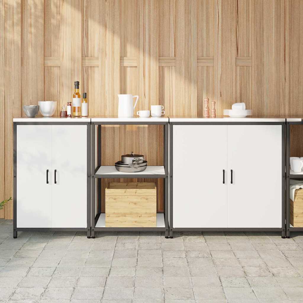 vidaXL Set di Stoccaggio per Cucina 3 pcs Bianco 210 x 50 x 92 cm