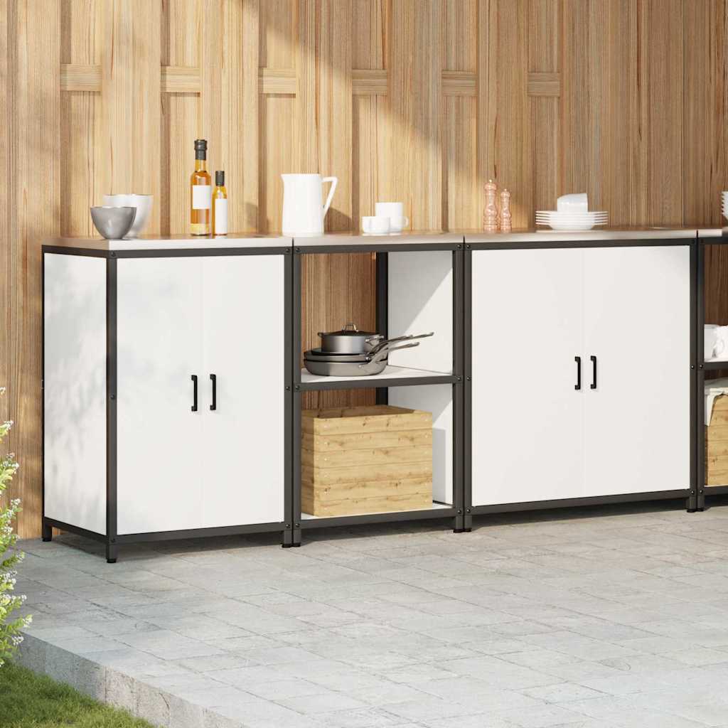 vidaXL Set di Stoccaggio per Cucina 3 pcs Bianco 210 x 50 x 92 cm