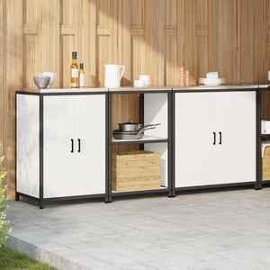 vidaXL Set di Stoccaggio per Cucina 3 pcs Bianco 210 x 50 x 92 cm
