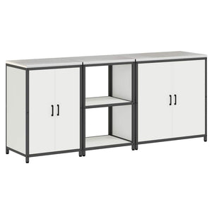 vidaXL Set di Stoccaggio per Cucina 3 pcs Bianco 210 x 50 x 92 cm