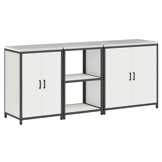 vidaXL Set di Stoccaggio per Cucina 3 pcs Bianco 210 x 50 x 92 cm