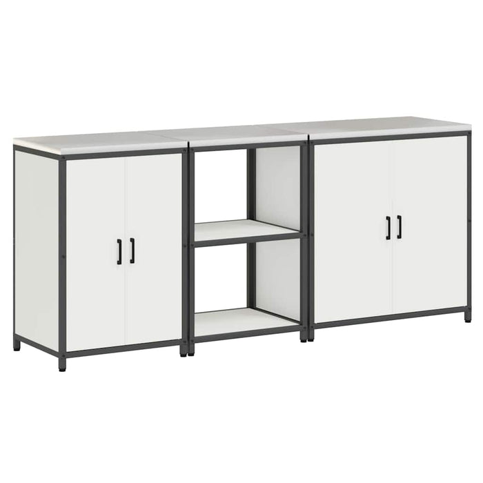 vidaXL Set di Stoccaggio per Cucina 3 pcs Bianco 210 x 50 x 92 cm