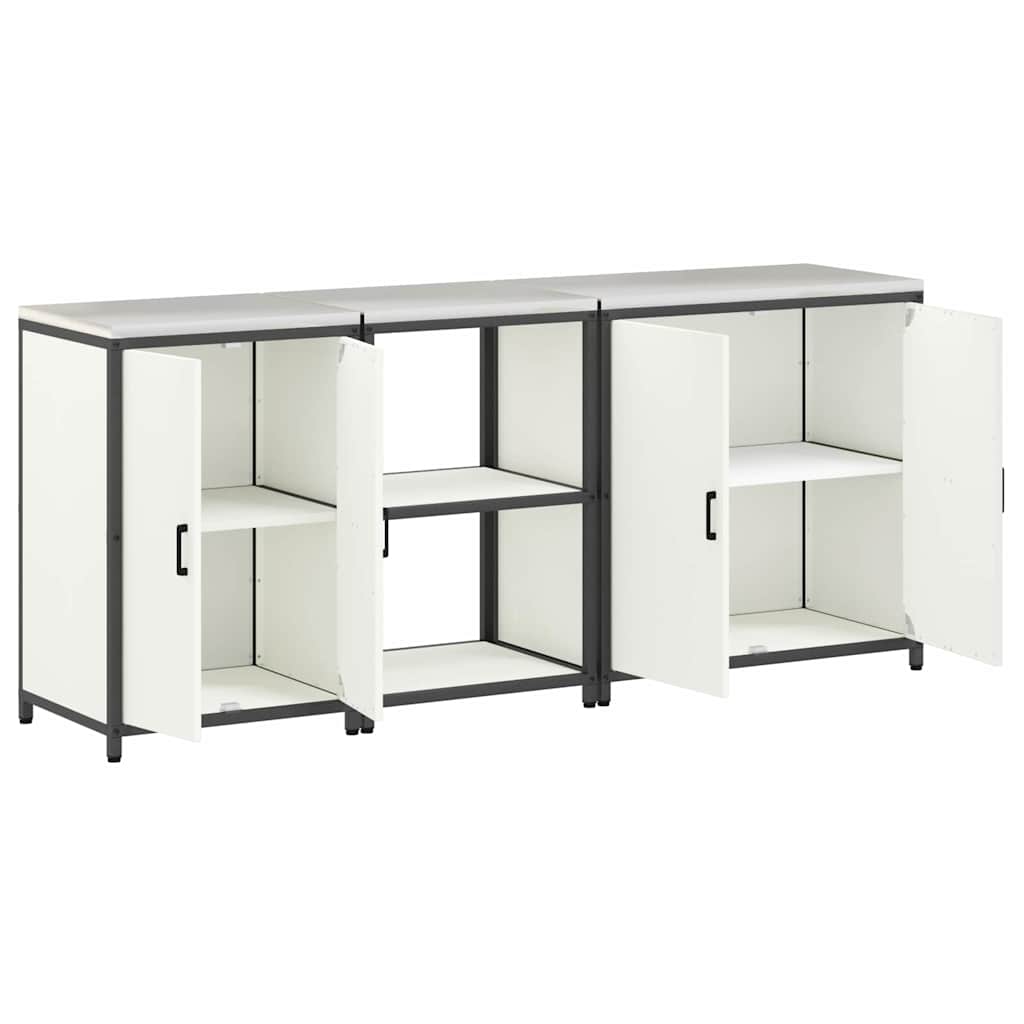 vidaXL Set di Stoccaggio per Cucina 3 pcs Bianco 210 x 50 x 92 cm