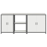 vidaXL Set di Stoccaggio per Cucina 3 pcs Bianco 210 x 50 x 92 cm