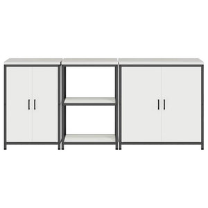vidaXL Set di Stoccaggio per Cucina 3 pcs Bianco 210 x 50 x 92 cm