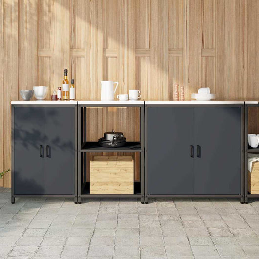 vidaXL Set di Stoccaggio per Cucina 3 pcs Antracite 210 x 50 x 92 cm