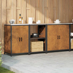 vidaXL Set di Stoccaggio per Cucina 3 pcs Ruggine 210 x 50 x 92 cm