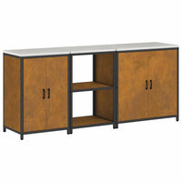 vidaXL Set di Stoccaggio per Cucina 3 pcs Ruggine 210 x 50 x 92 cm