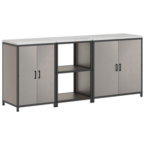 vidaXL Set di Stoccaggio per Cucina 3 pcs Ruggine 210 x 50 x 92 cm