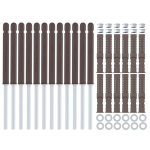 vidaXL Bracket per mensola galleggiante 12 pcs Marrone Ø10 x 170 mm